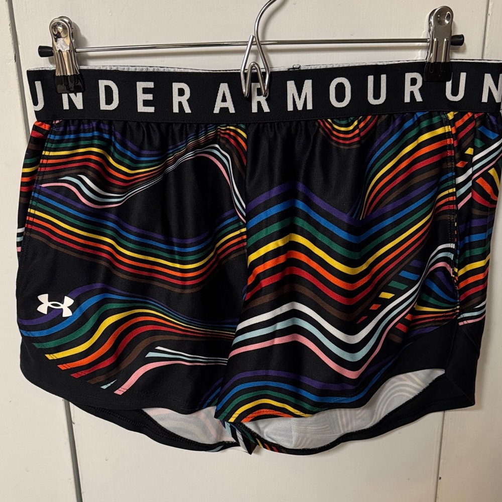 Under Armour Women's Black Shorts with Multicolor Stripes